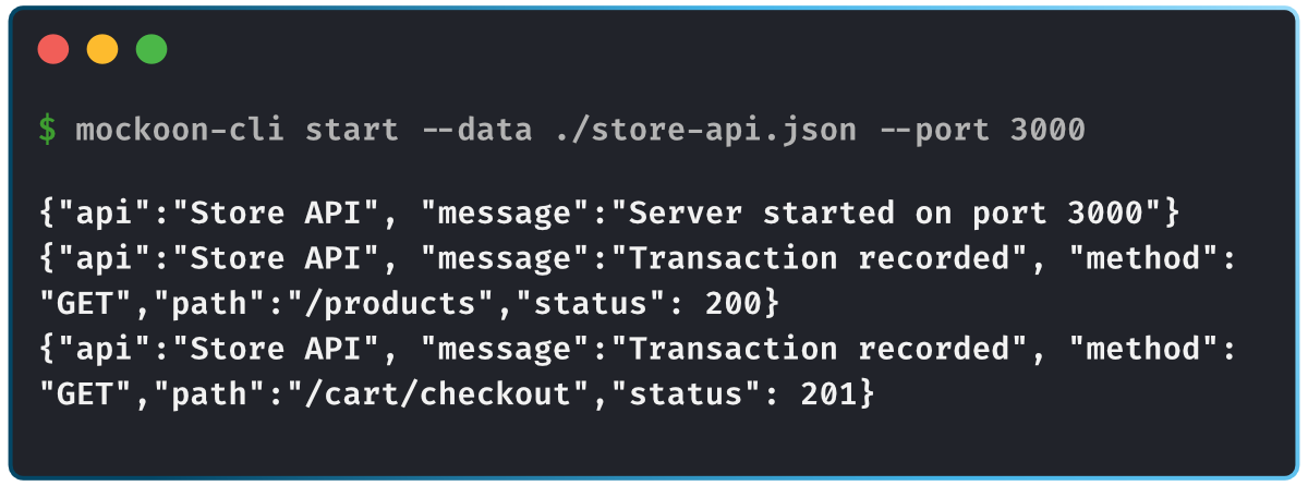 Mockoon CLI screenshot