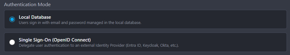 Authentication Modes